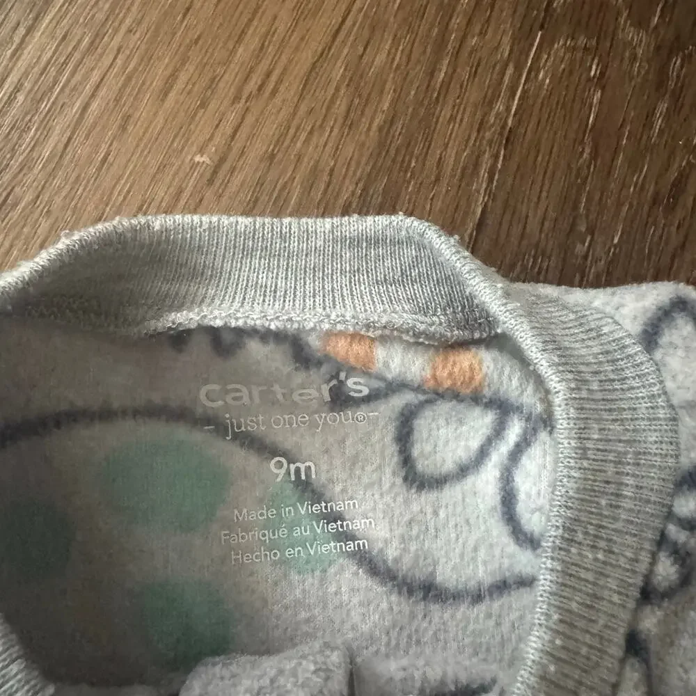 Bundle of Carter's 9M Dinosaur Footed Pajamas